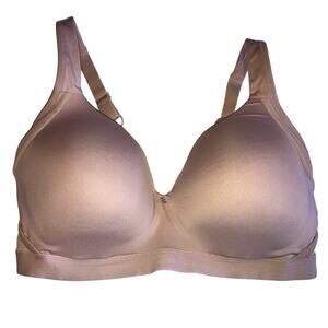 Breezies Bra 36D Natural Embrace Wirefree Contour TShirt Sunbeige Seamless